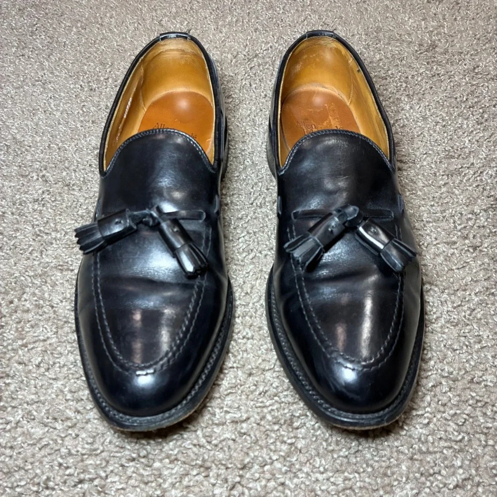 Allen Edmonds Grayson Leather Tassel Loafers Mens 10 B Black Preppy Business